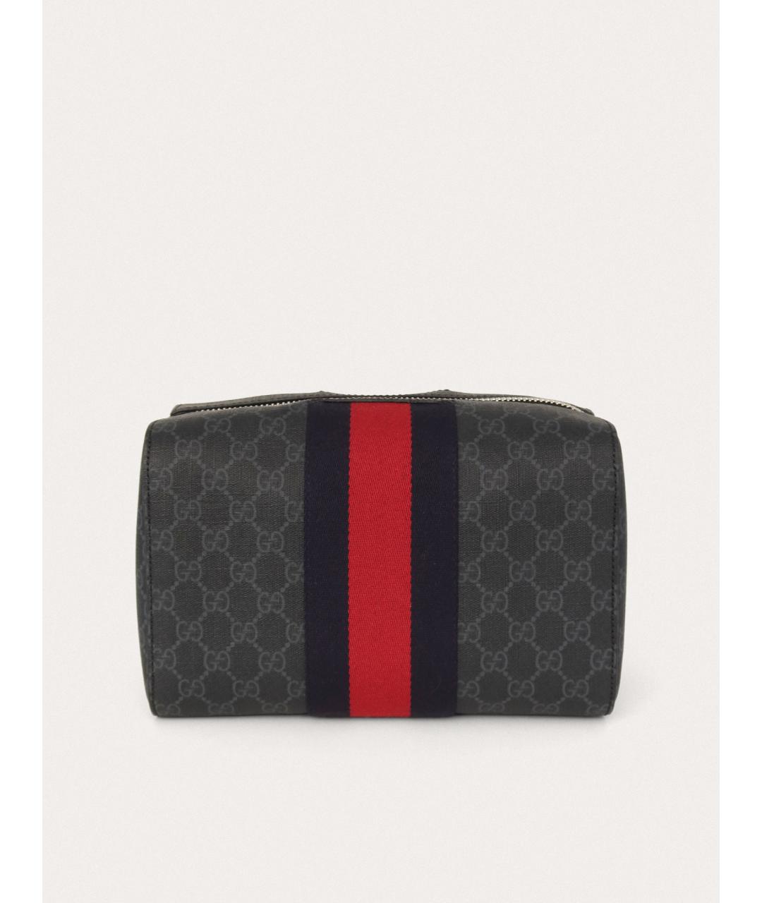 GUCCI Черная кожаная барсетка, фото 8