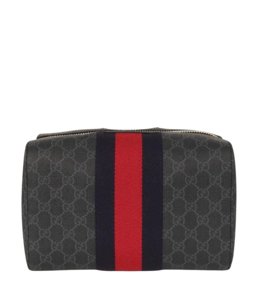 GUCCI Черная кожаная барсетка, фото 1
