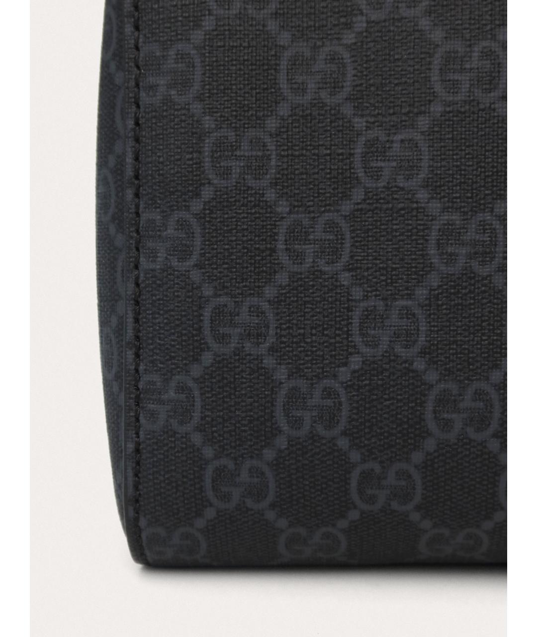 GUCCI Черная кожаная барсетка, фото 4
