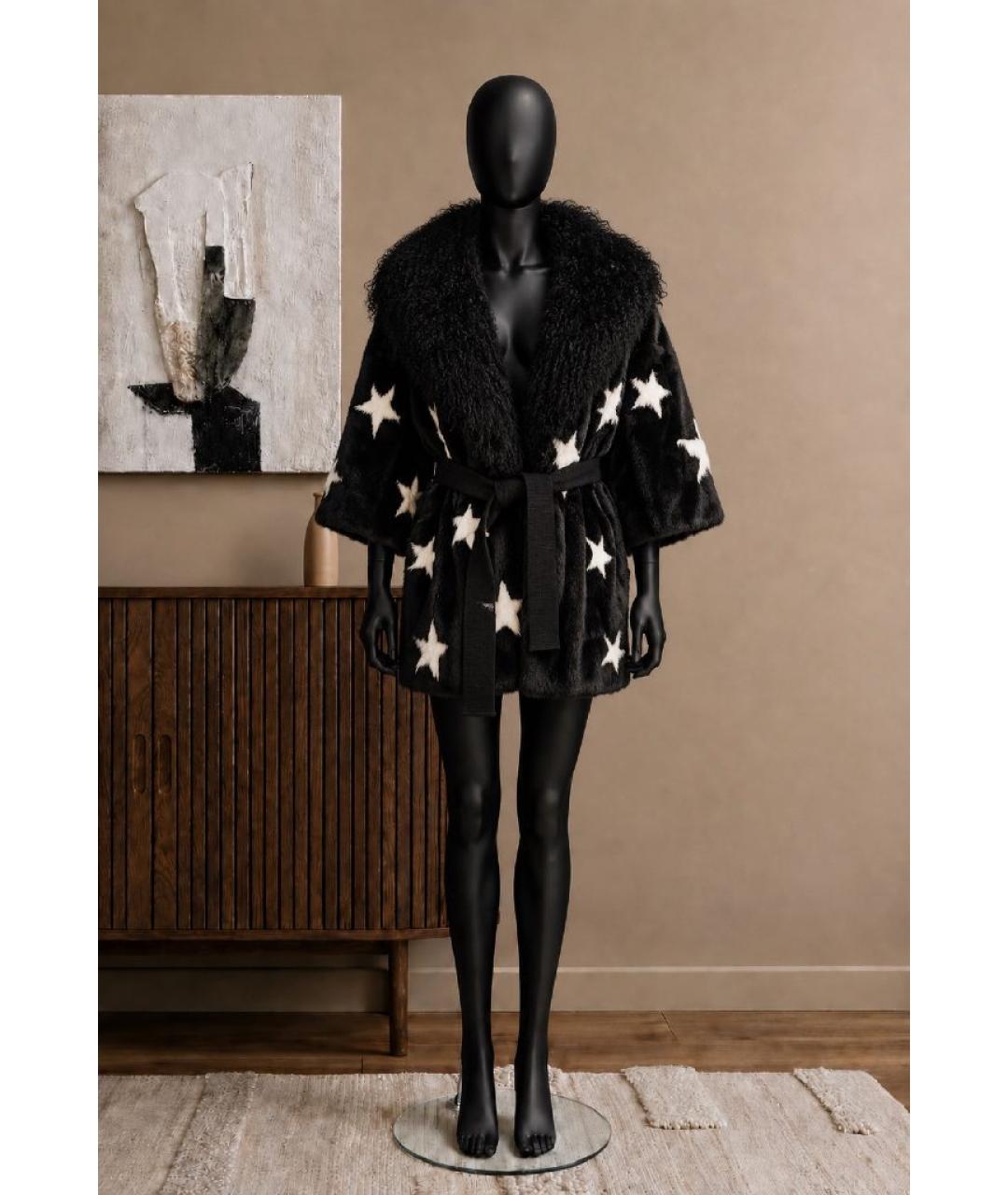 DOLCE&GABBANA Черная меховая шуба, фото 2
