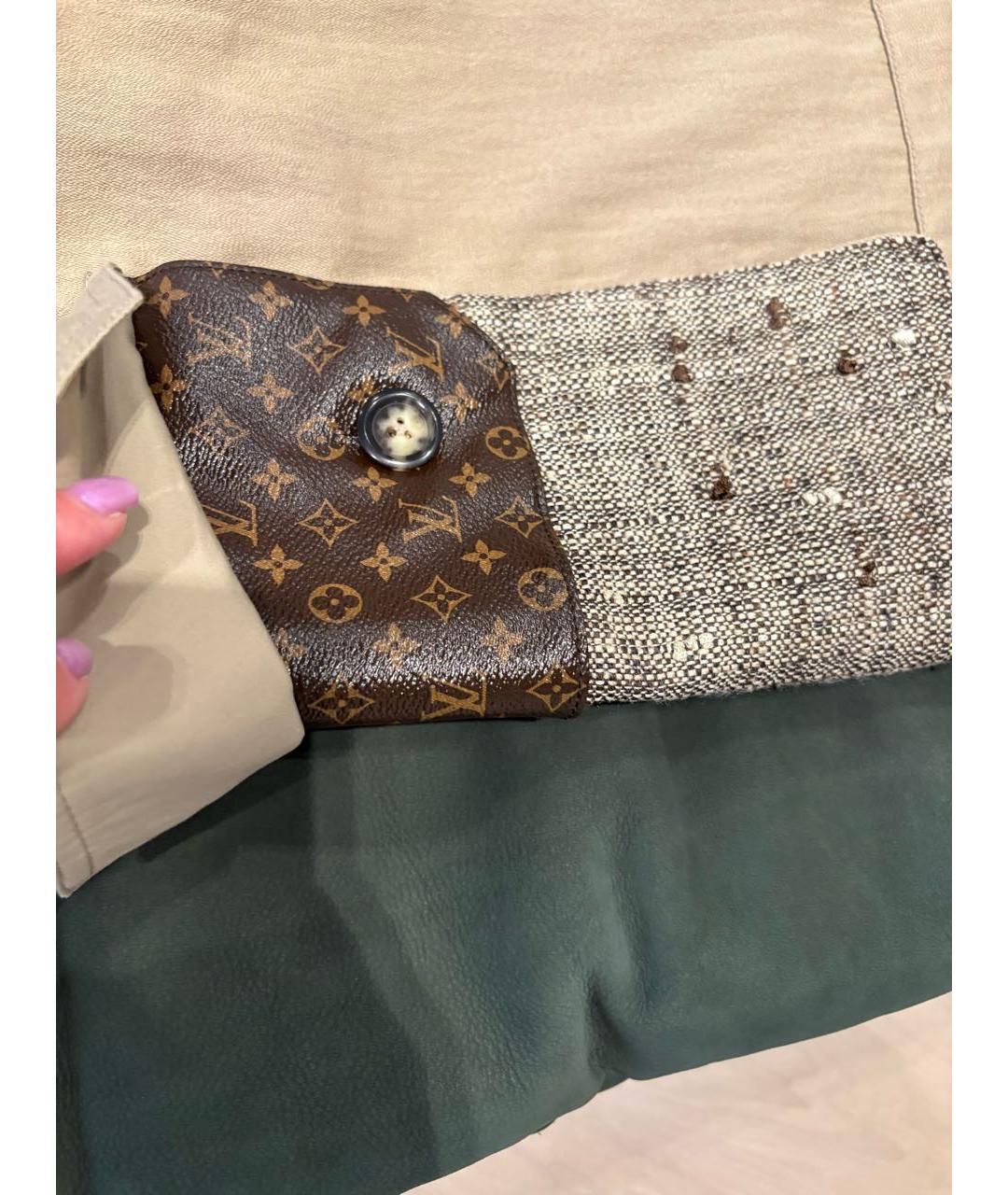 LOUIS VUITTON Бежевые хлопковые брюки широкие, фото 3