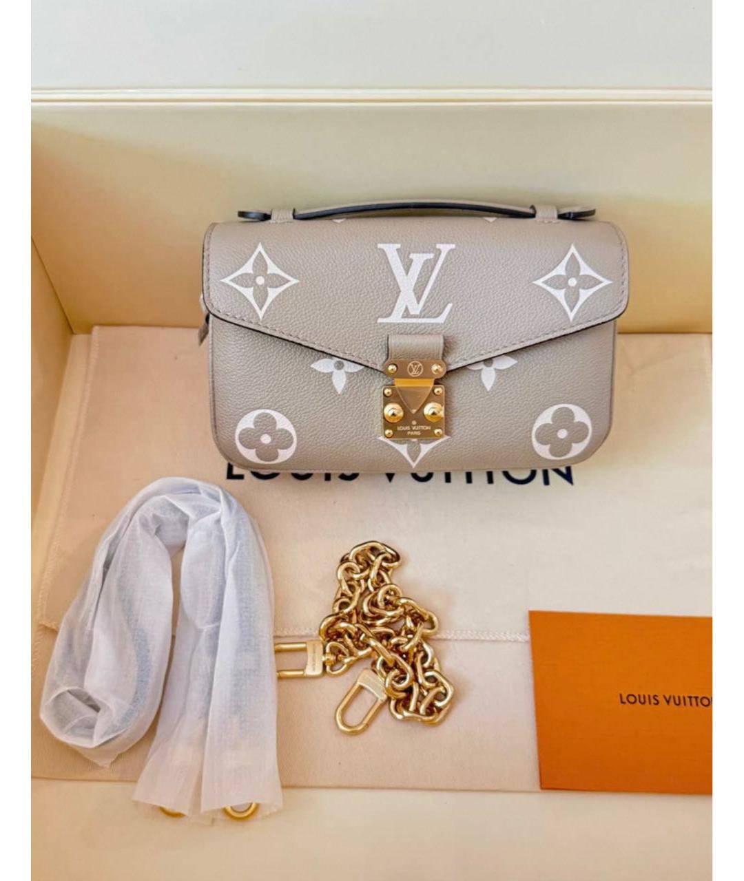 LOUIS VUITTON Бежевая кожаная сумка с короткими ручками, фото 2