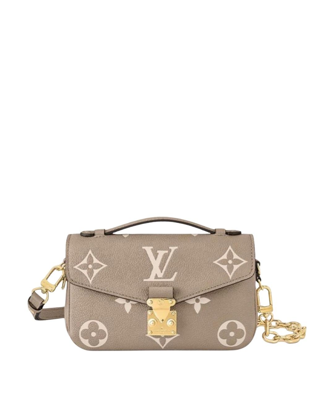 LOUIS VUITTON Бежевая кожаная сумка с короткими ручками, фото 1
