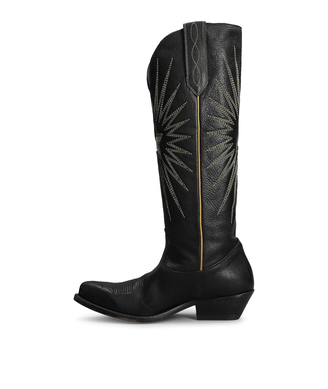 GOLDEN GOOSE Черные кожаные сапоги, фото 4