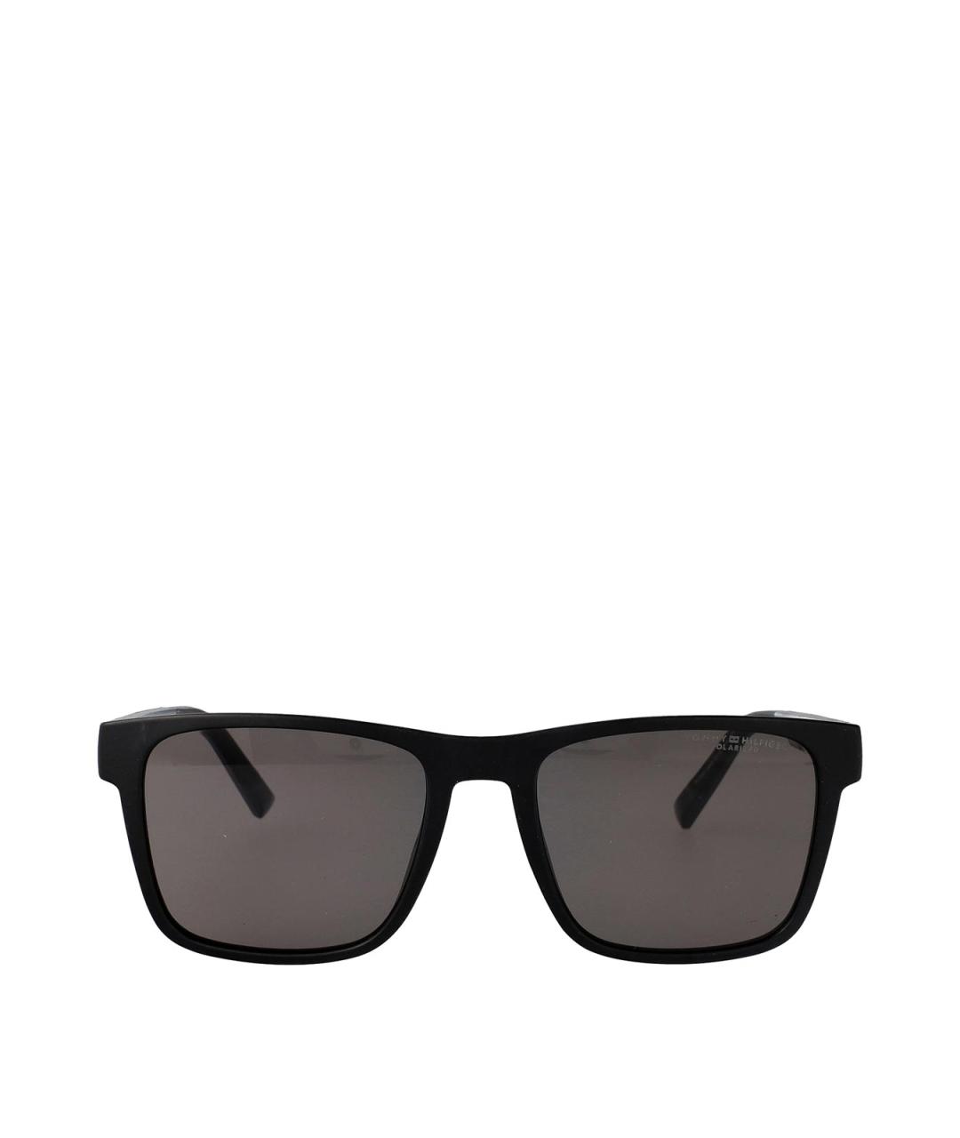 TOMMY HILFIGER Черные пластиковые солнцезащитные очки, фото 1