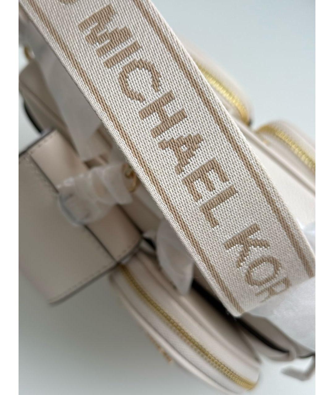 MICHAEL KORS Белая кожаная сумка через плечо, фото 6