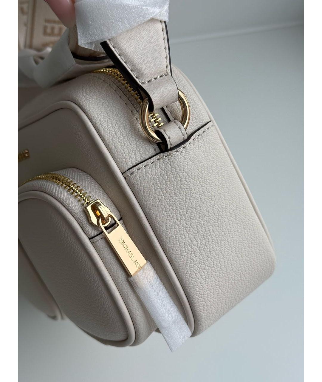 MICHAEL KORS Белая кожаная сумка через плечо, фото 7