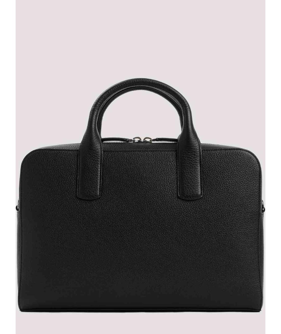GIORGIO ARMANI Черный кожаный портфель, фото 2