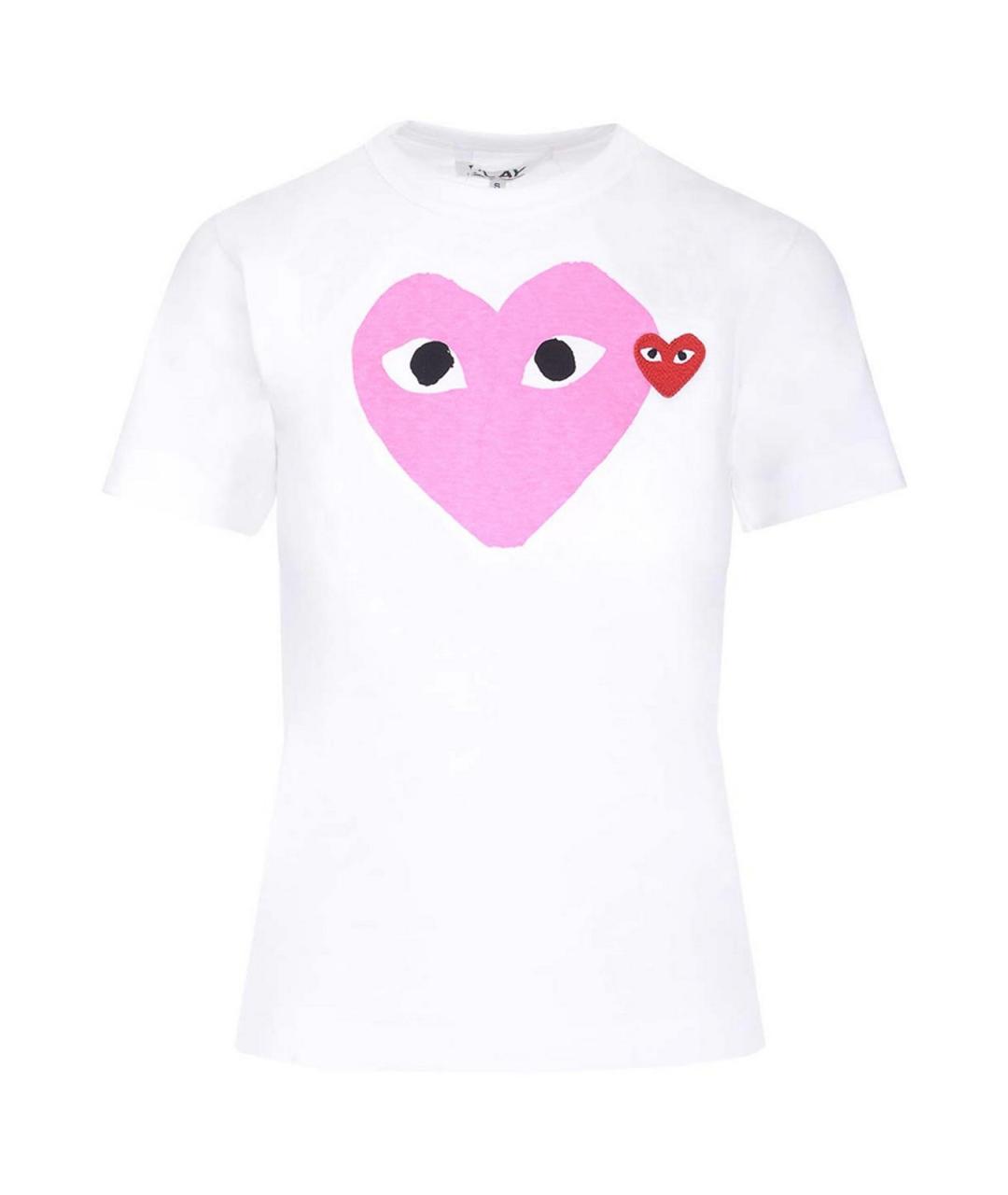 COMME DES GARÇONS PLAY Белая хлопковая футболка, фото 1