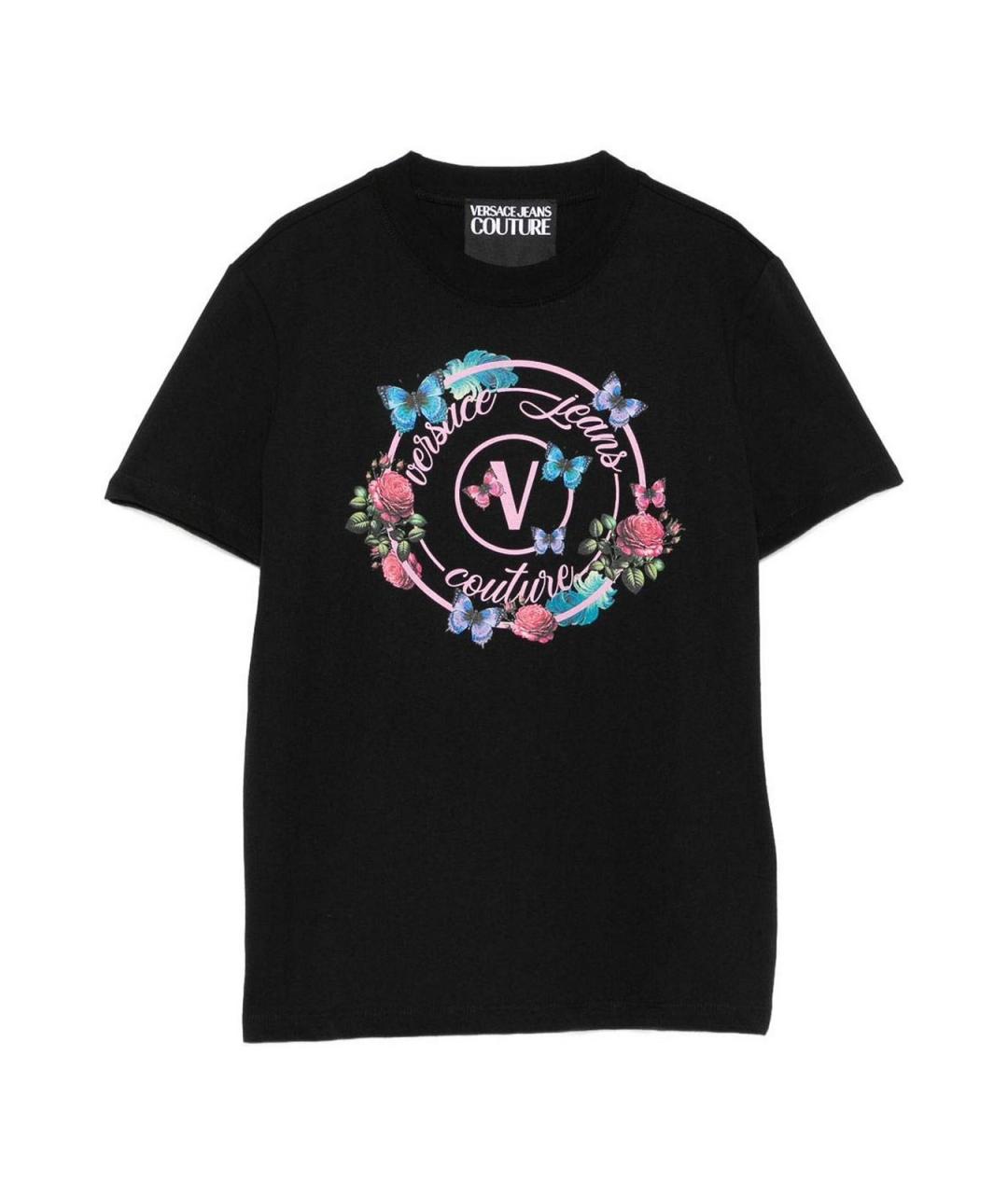 VERSACE JEANS COUTURE Черная хлопковая футболка, фото 1