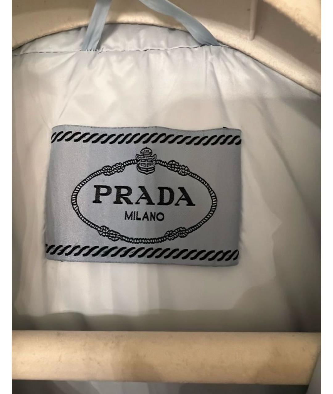 PRADA Голубой нейлоновый пуховик, фото 3