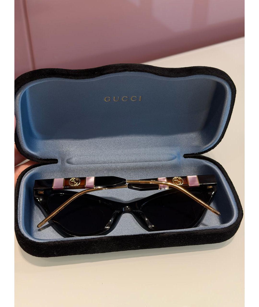GUCCI Черные пластиковые солнцезащитные очки, фото 4