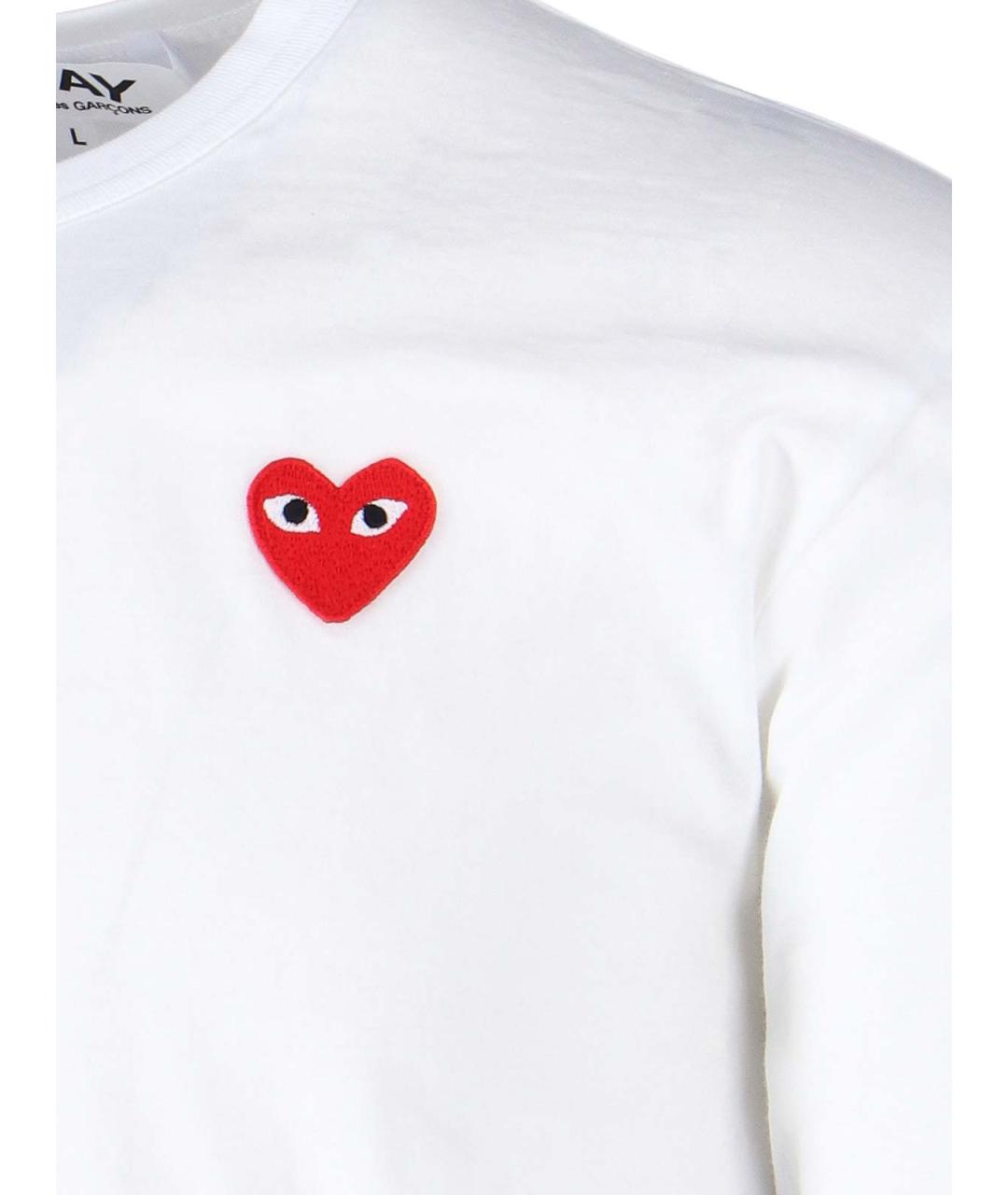 COMME DES GARÇONS PLAY Белый хлопковый джемпер / свитер, фото 3