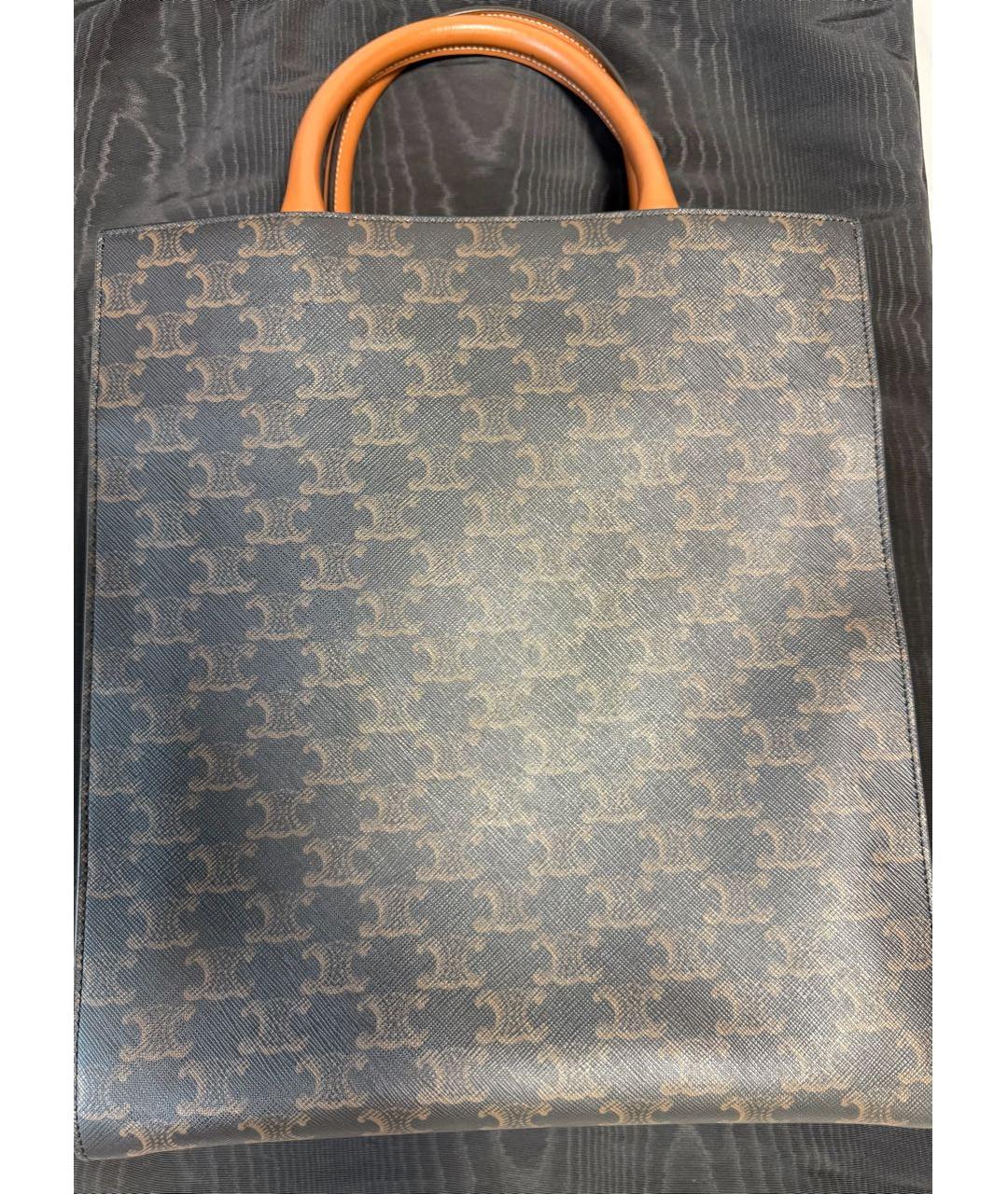 CELINE Коричневая сумка тоут из канвы, фото 3