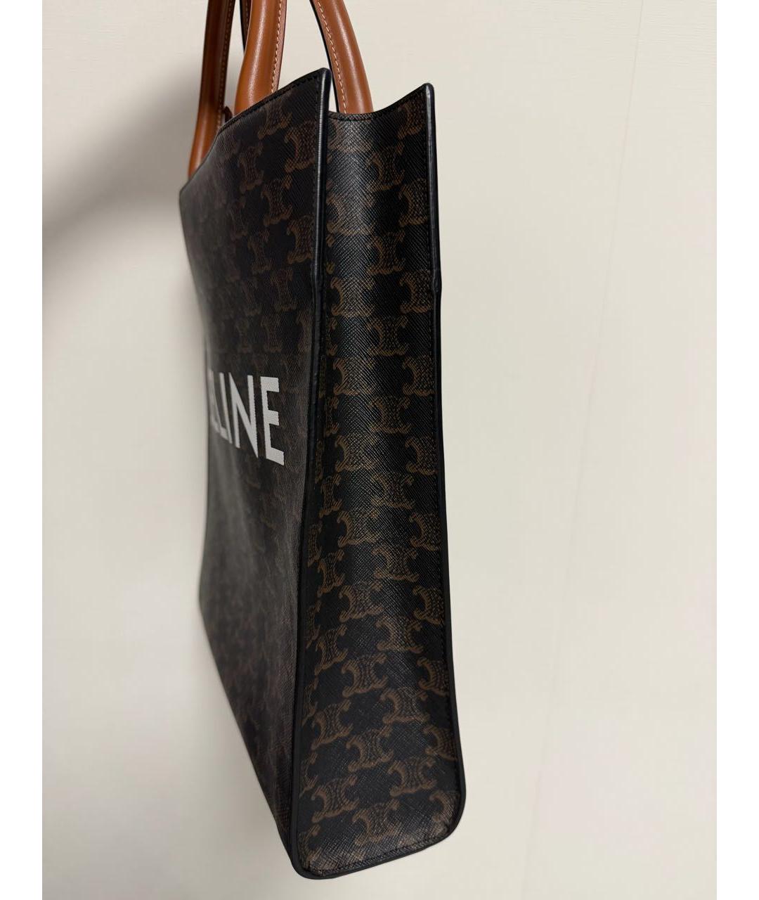 CELINE Коричневая сумка тоут из канвы, фото 2