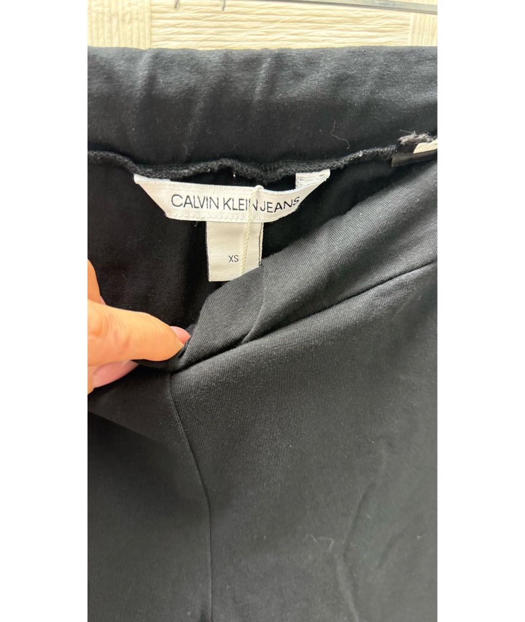 CALVIN KLEIN Черные хлопко-эластановые спортивные брюки и шорты, фото 4