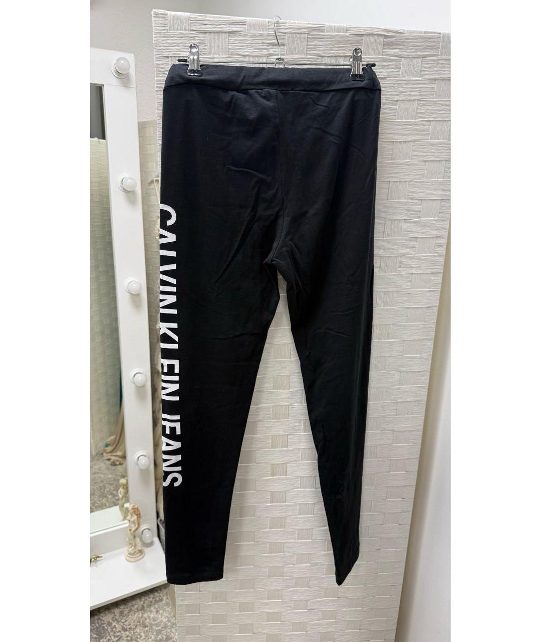 CALVIN KLEIN Черные хлопко-эластановые спортивные брюки и шорты, фото 2