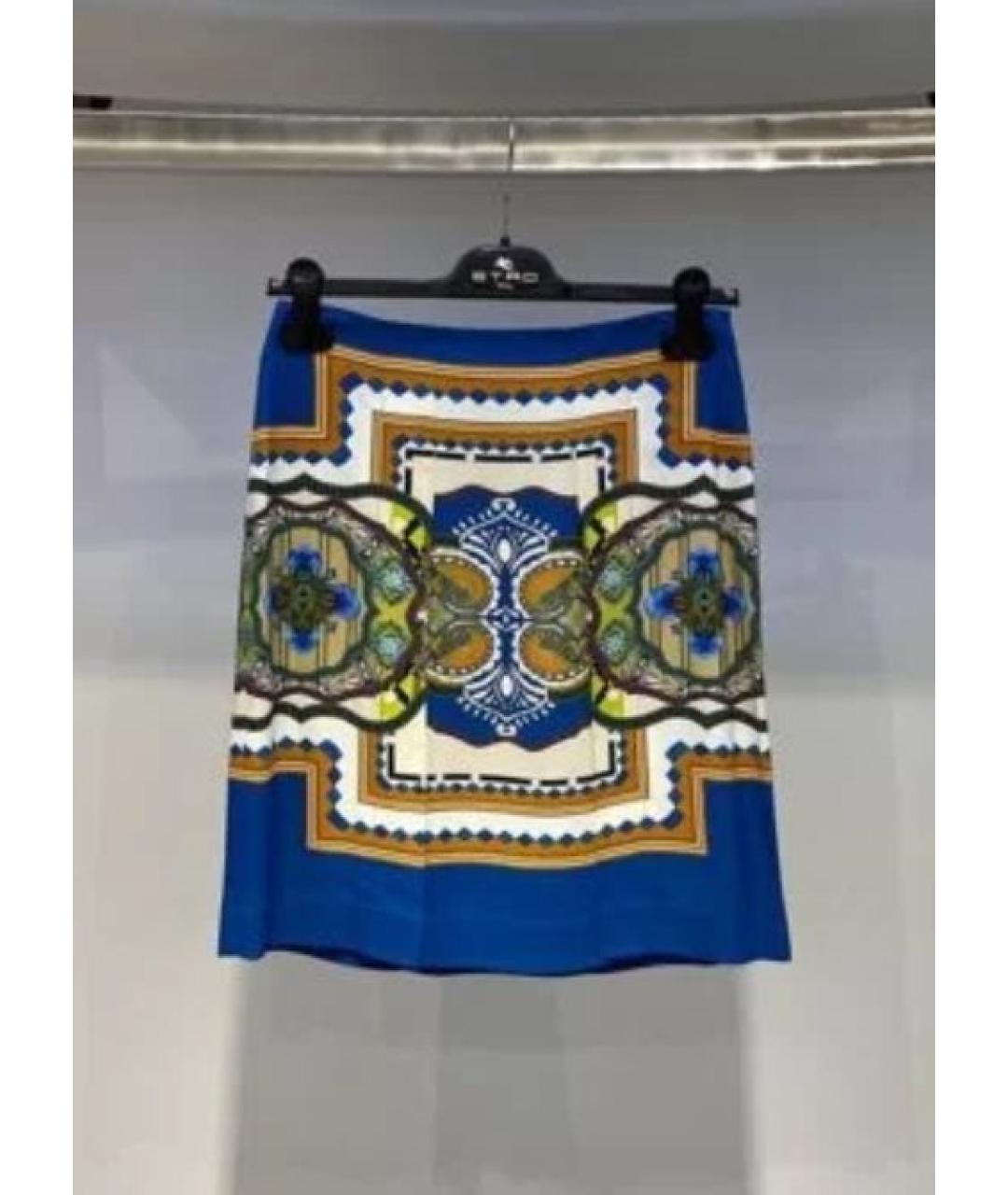 ETRO Синяя юбка миди, фото 5