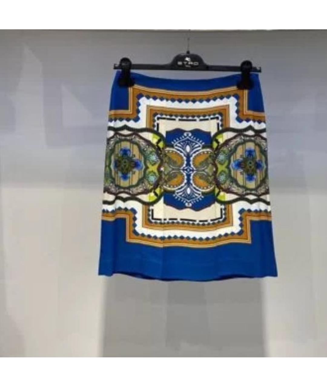 ETRO Синяя юбка миди, фото 4