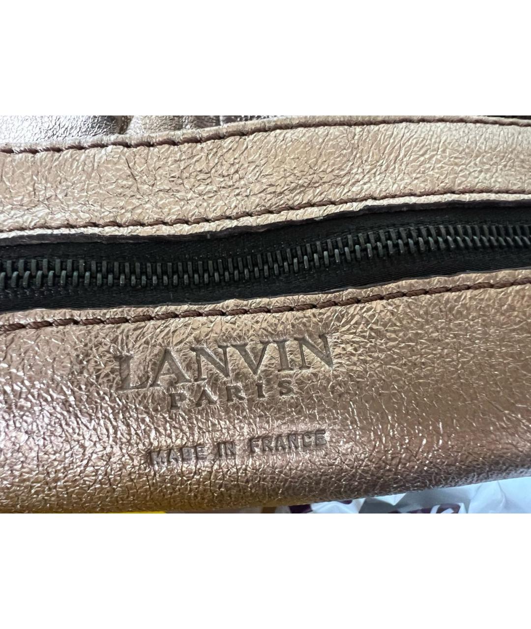LANVIN Розовая кожаная сумка с короткими ручками, фото 4