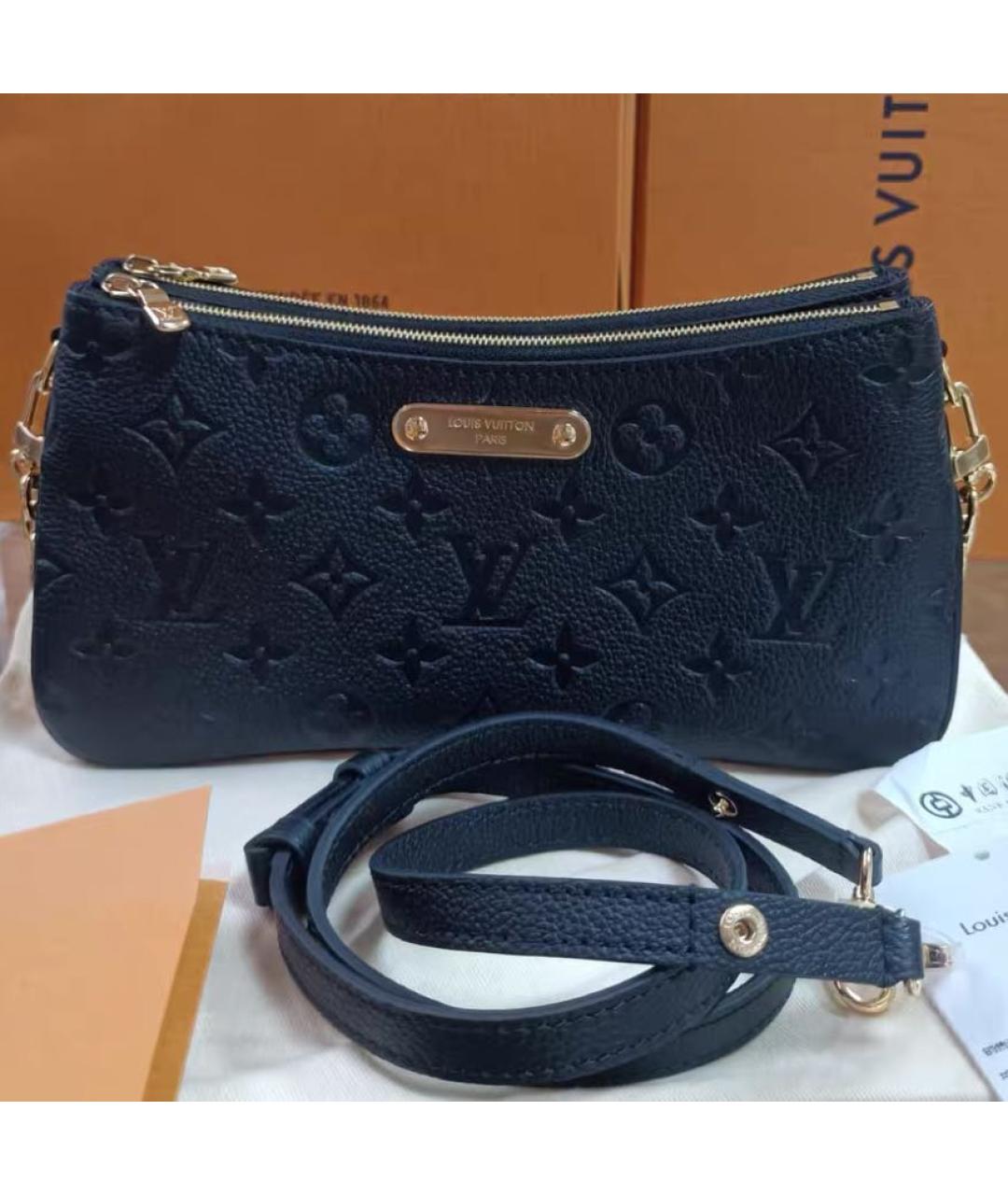 LOUIS VUITTON Черная кожаная сумка через плечо, фото 4