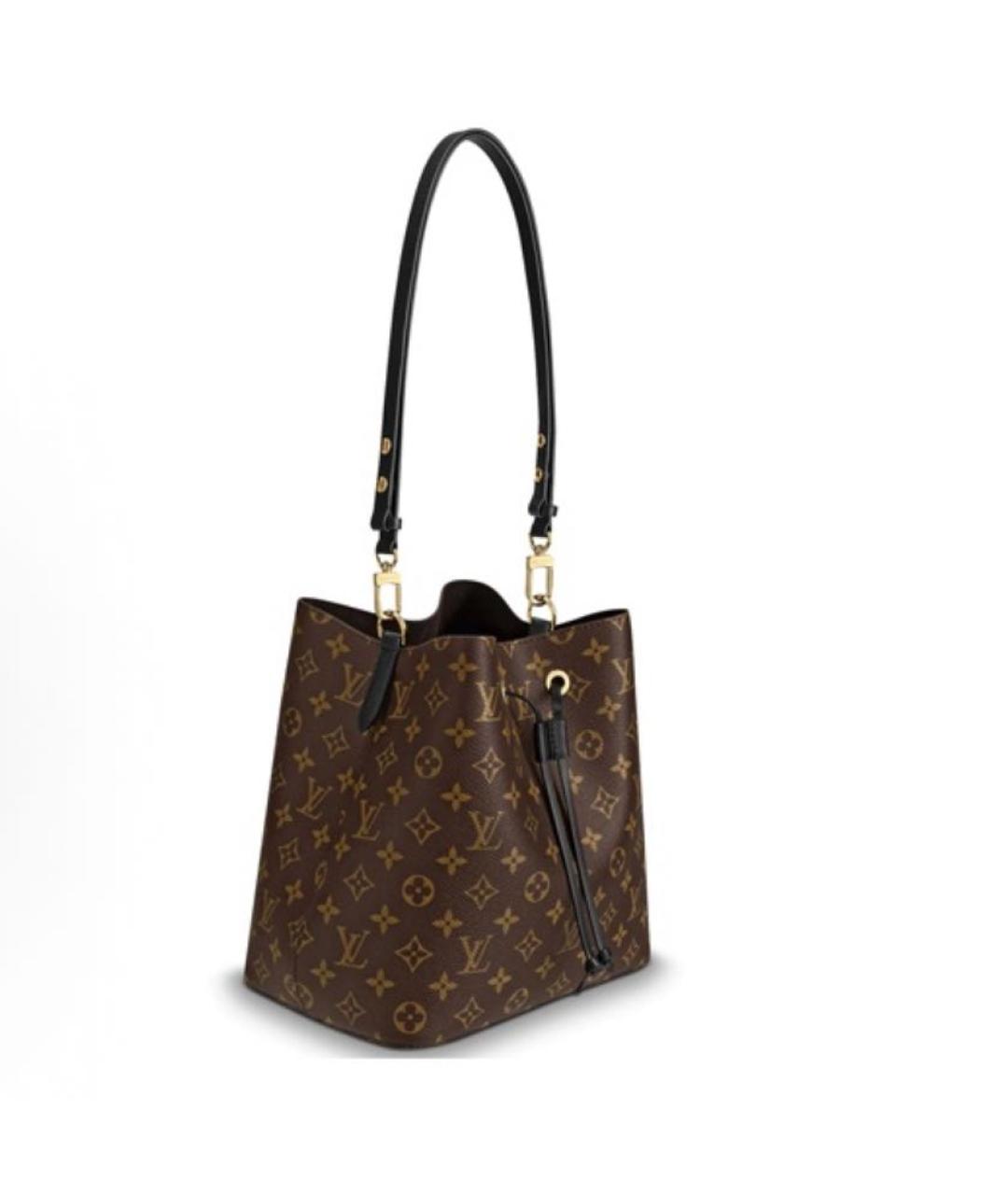 LOUIS VUITTON Коричневая кожаная сумка через плечо, фото 3