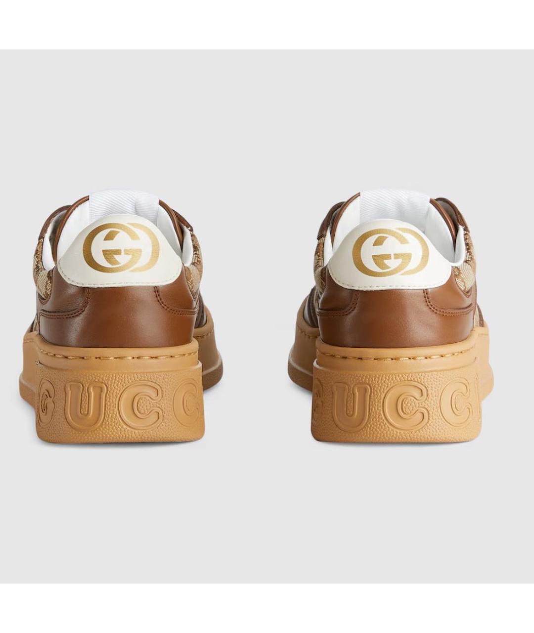 GUCCI Коричневые кожаные кеды, фото 3