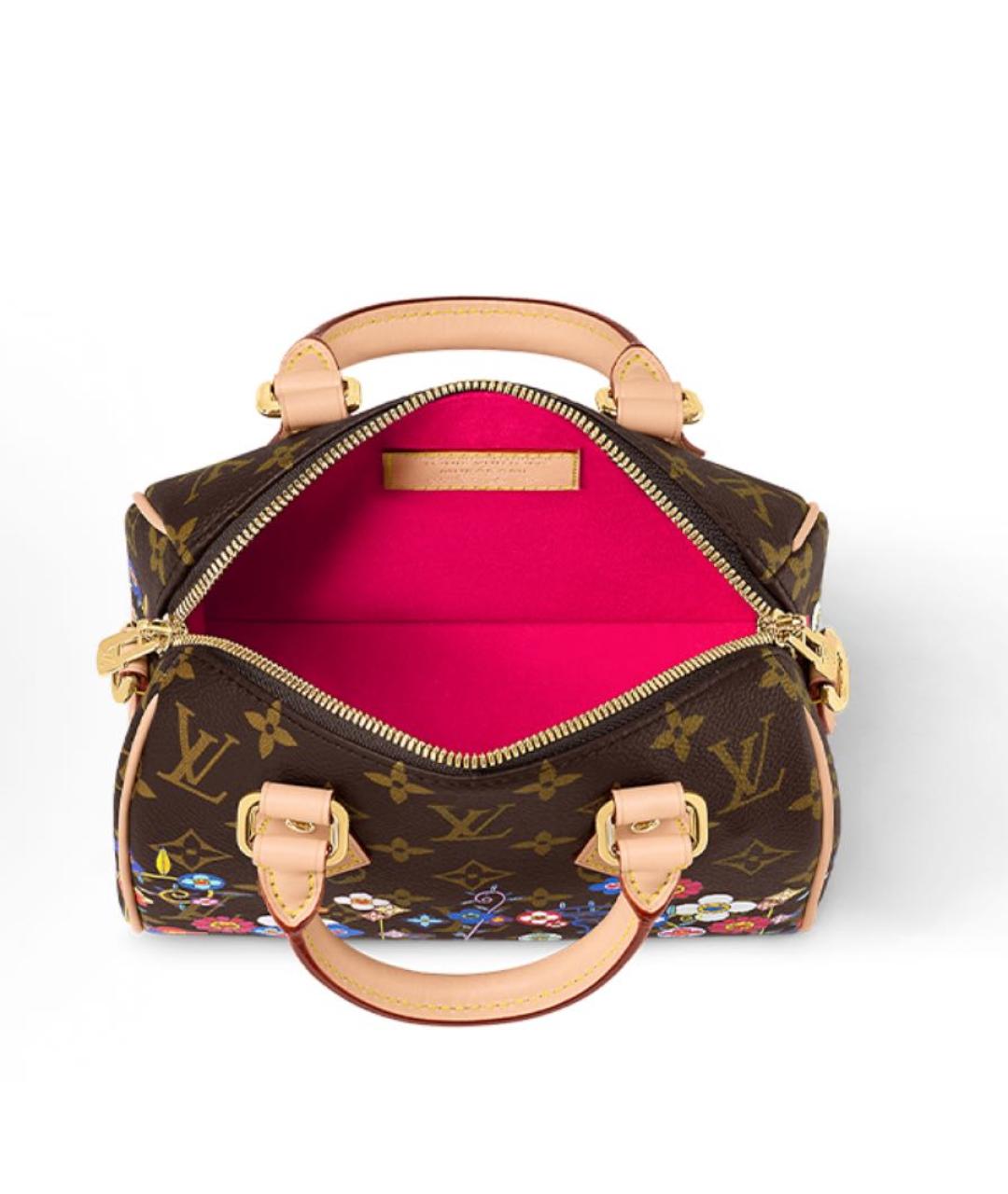 LOUIS VUITTON Коричневая кожаная сумка с короткими ручками, фото 4