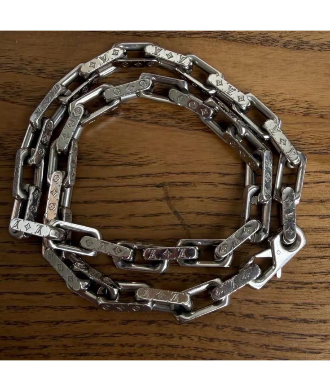 LOUIS VUITTON Серебряная металлическая цепочка, фото 2