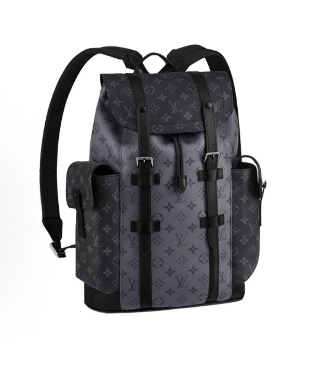 LOUIS VUITTON Антрацитовый кожаный рюкзак, фото 3