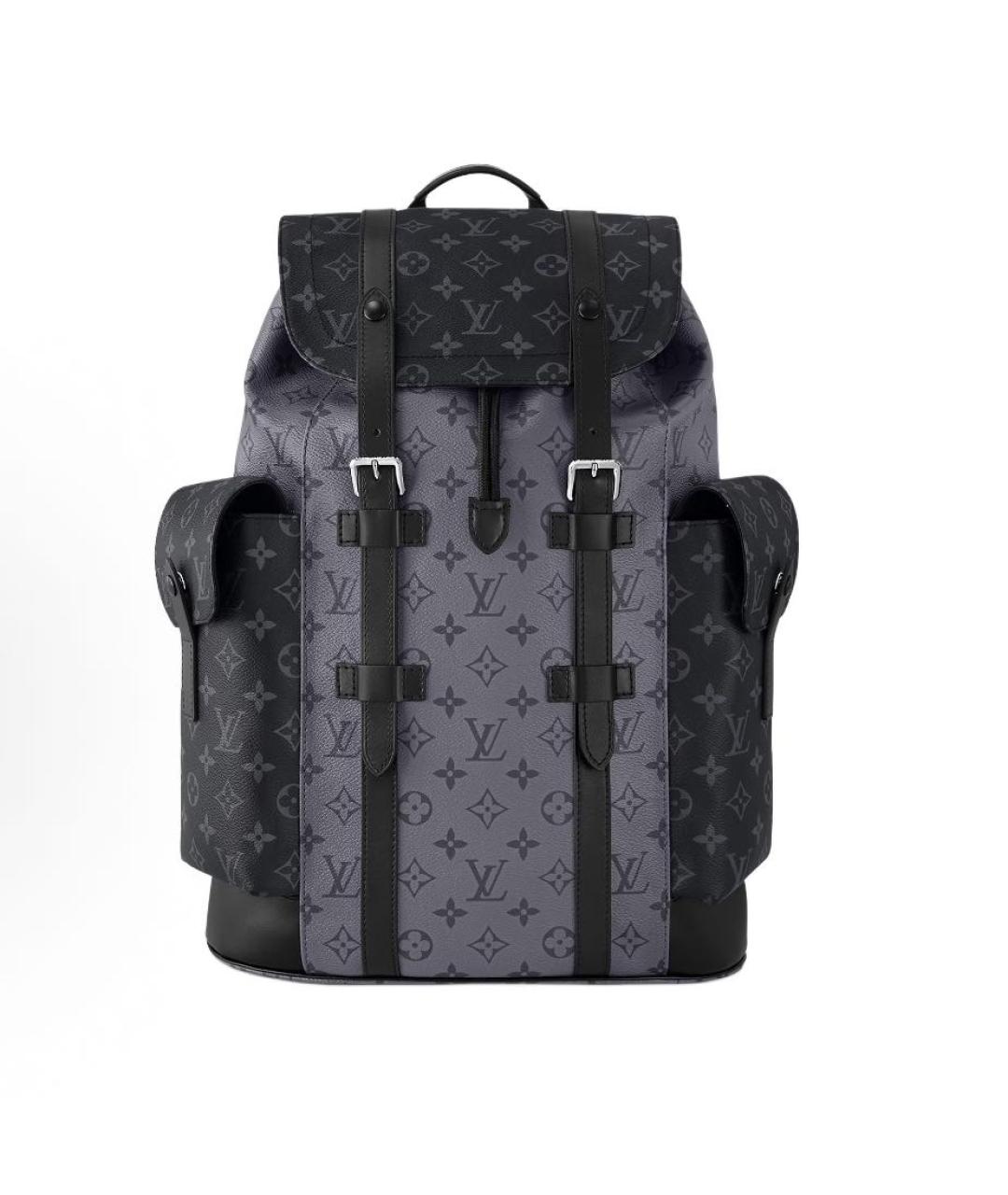 LOUIS VUITTON Антрацитовый кожаный рюкзак, фото 7