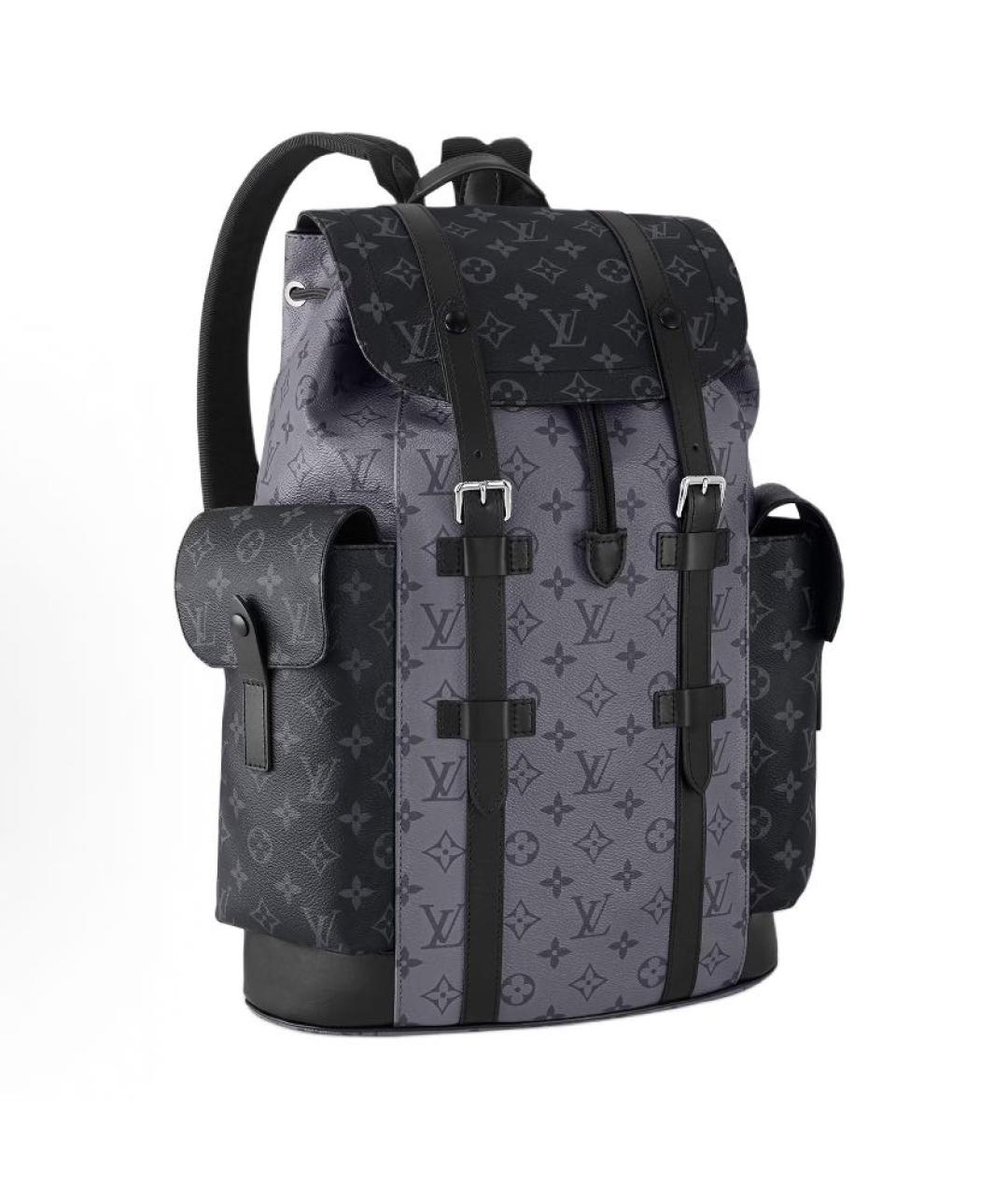 LOUIS VUITTON Антрацитовый кожаный рюкзак, фото 2
