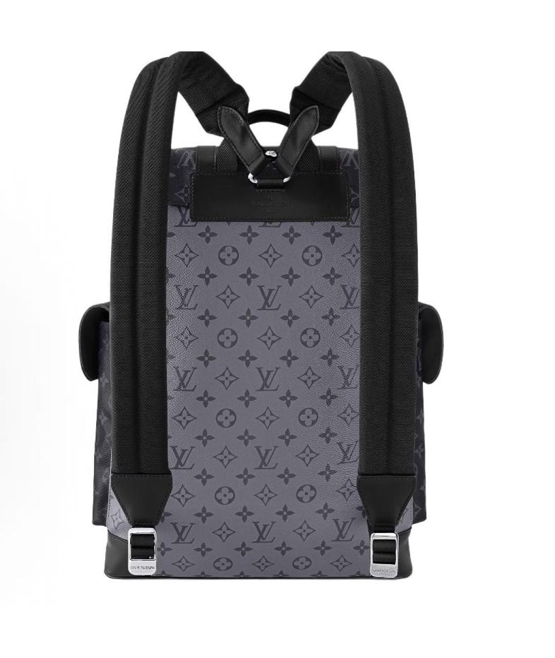 LOUIS VUITTON Антрацитовый кожаный рюкзак, фото 4
