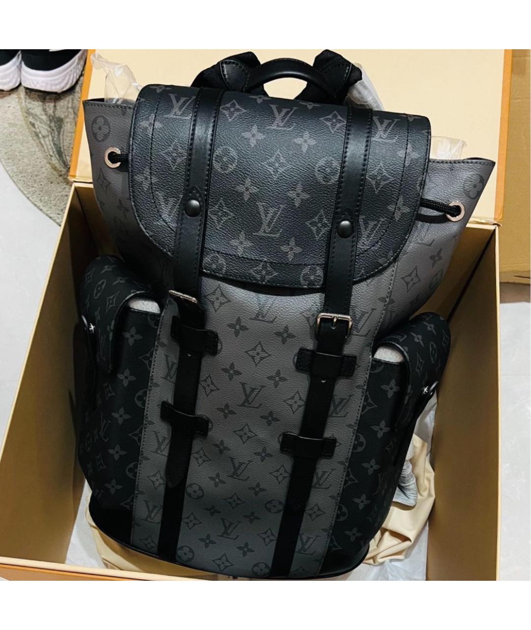 LOUIS VUITTON Антрацитовый кожаный рюкзак, фото 6