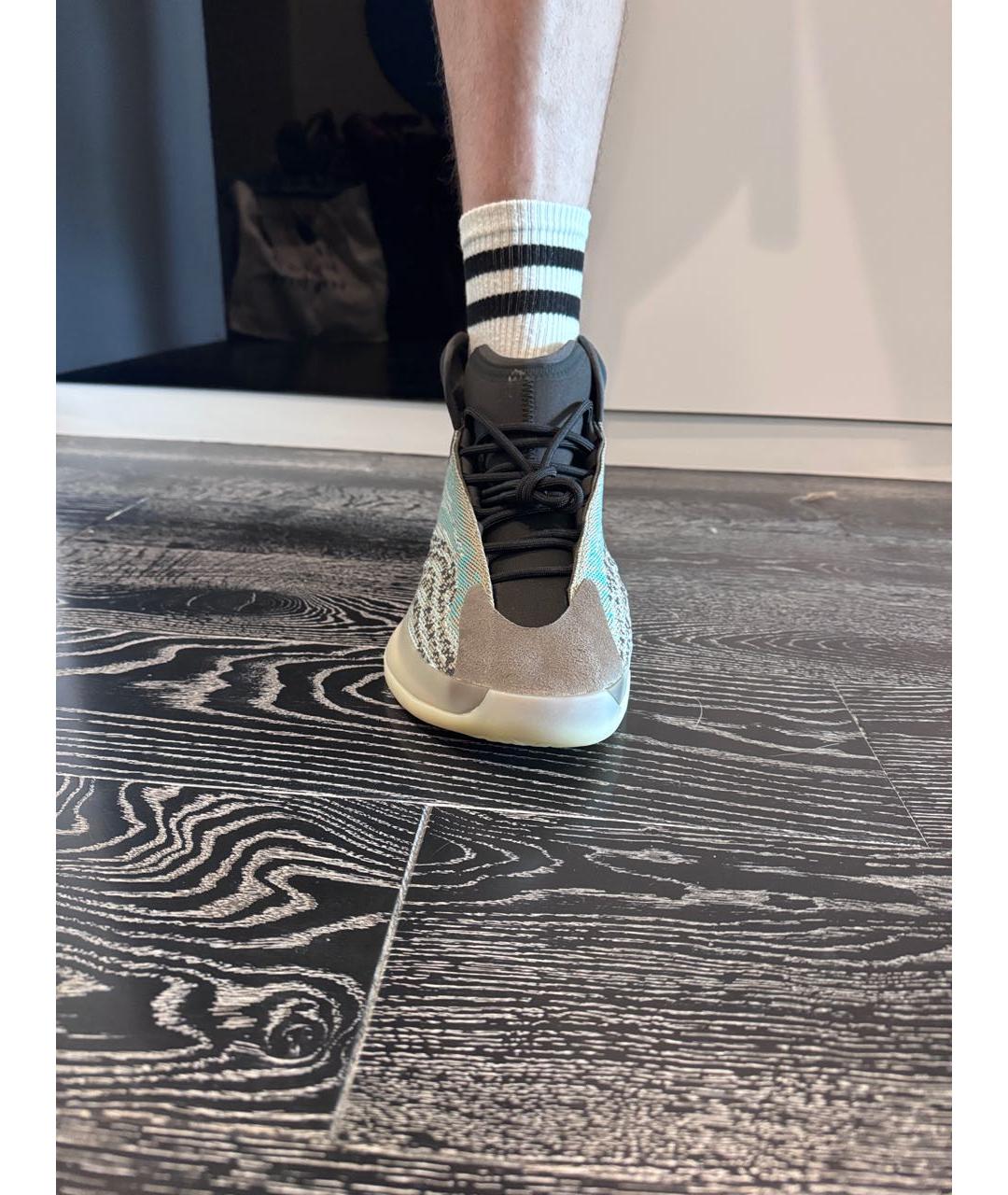 ADIDAS YEEZY Серые текстильные высокие кроссовки / кеды, фото 4