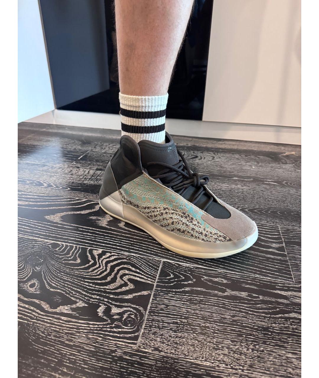 ADIDAS YEEZY Серые текстильные высокие кроссовки / кеды, фото 6