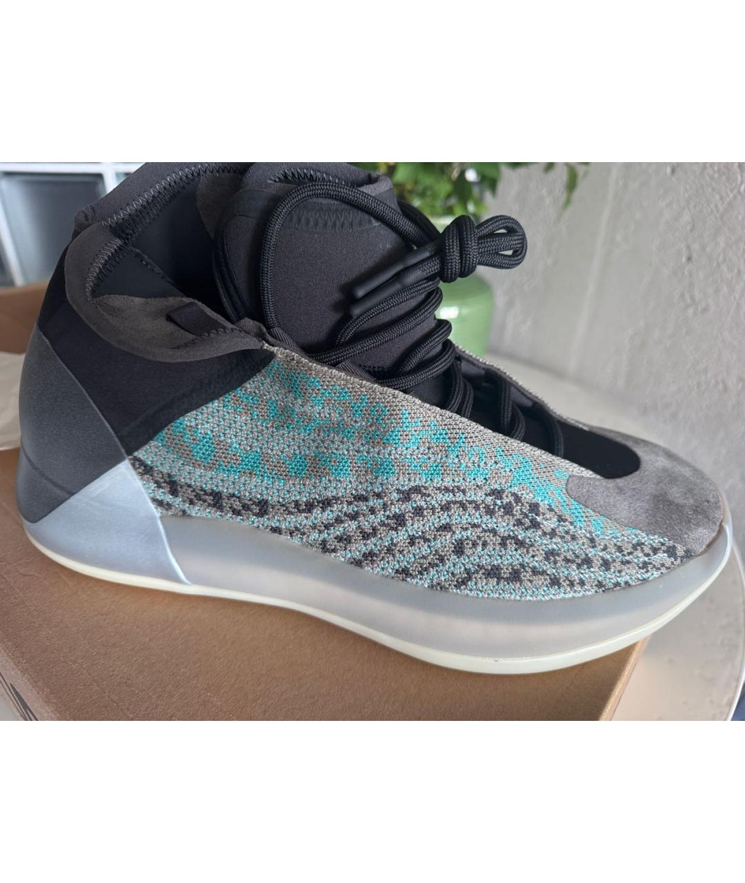 ADIDAS YEEZY Серые текстильные высокие кроссовки / кеды, фото 9