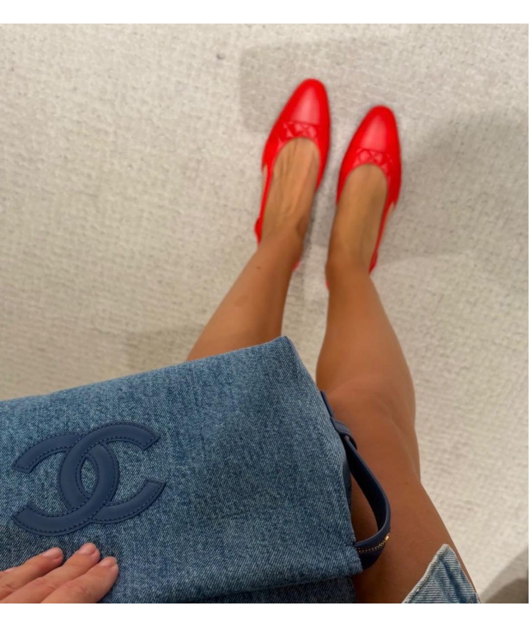 CHANEL Красные кожаные туфли, фото 6