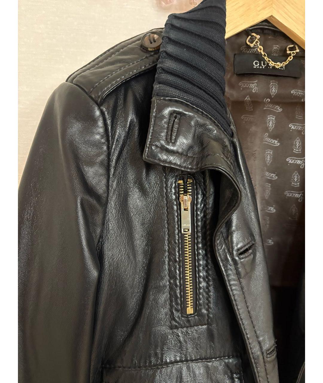 GUCCI Черная кожаная куртка, фото 5