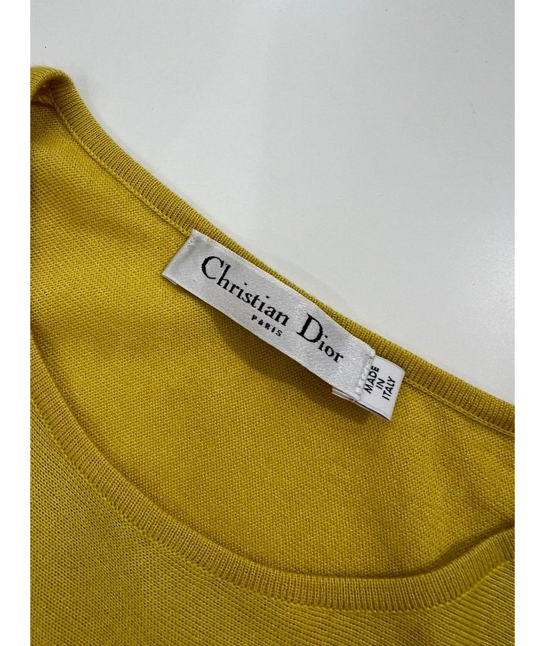 CHRISTIAN DIOR Горчичное повседневное платье, фото 7