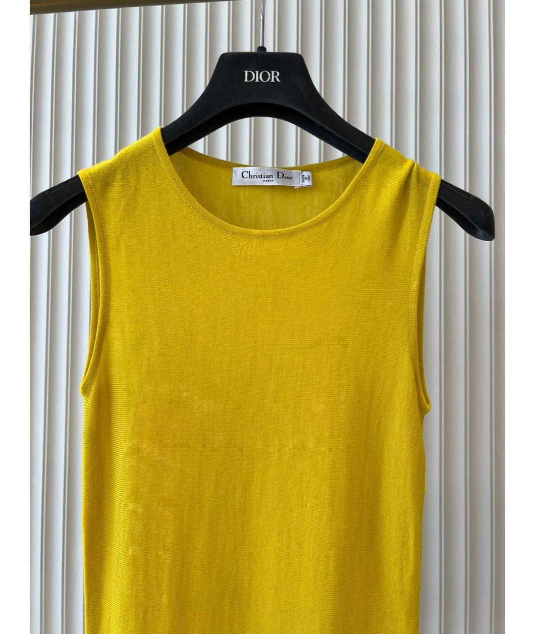 CHRISTIAN DIOR Горчичное повседневное платье, фото 2