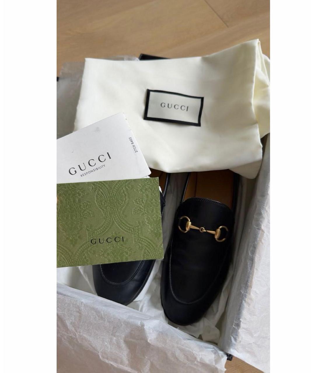 GUCCI Черные кожаные лоферы, фото 3