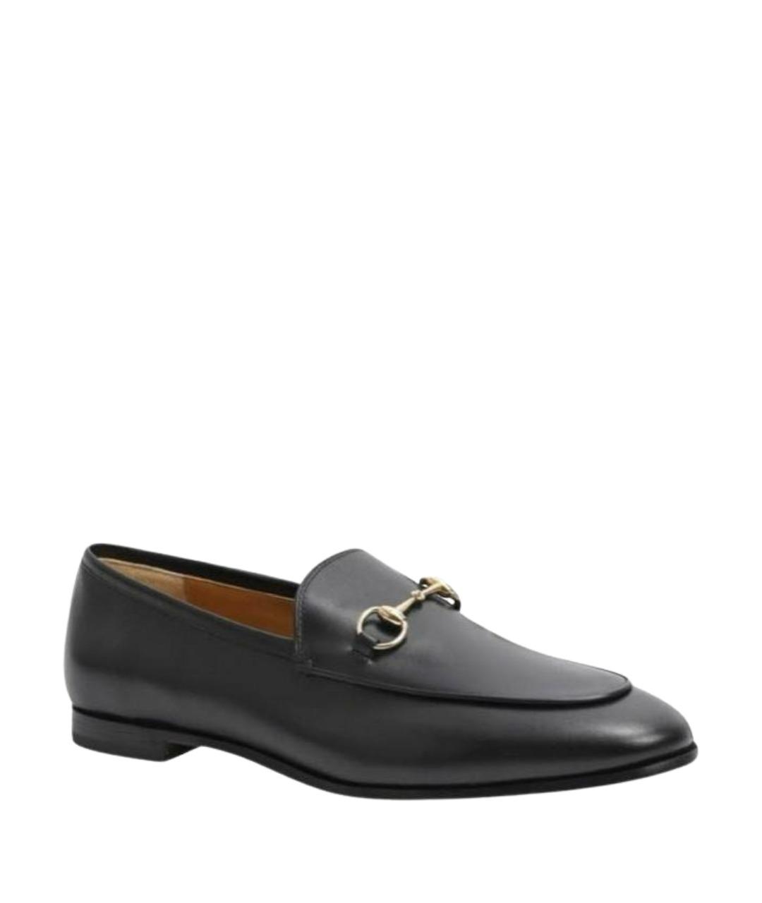 GUCCI Черные кожаные лоферы, фото 1