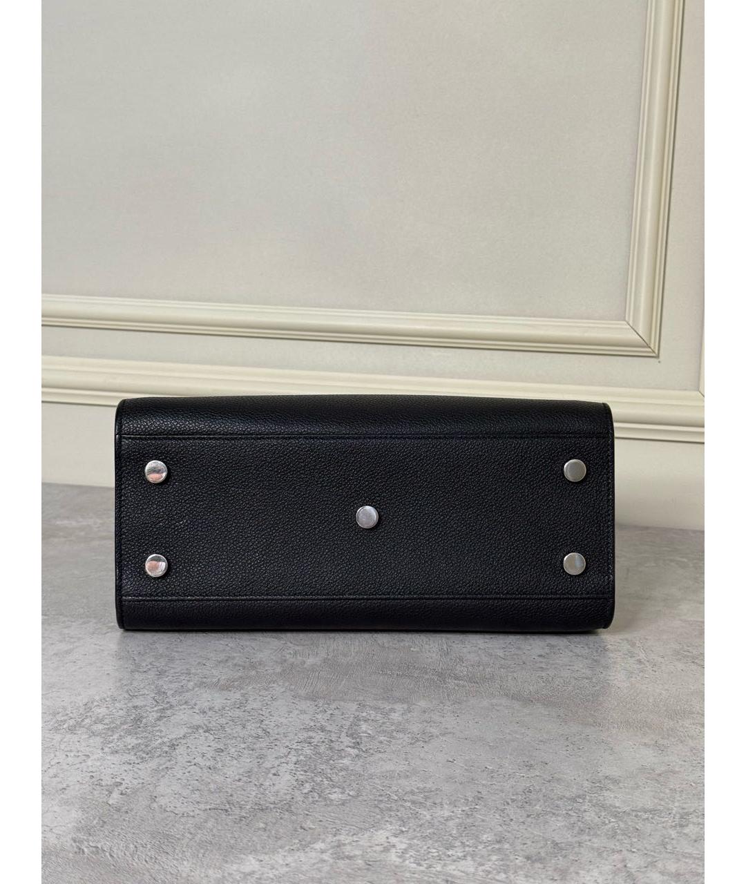 SAINT LAURENT Черная кожаная сумка с короткими ручками, фото 5