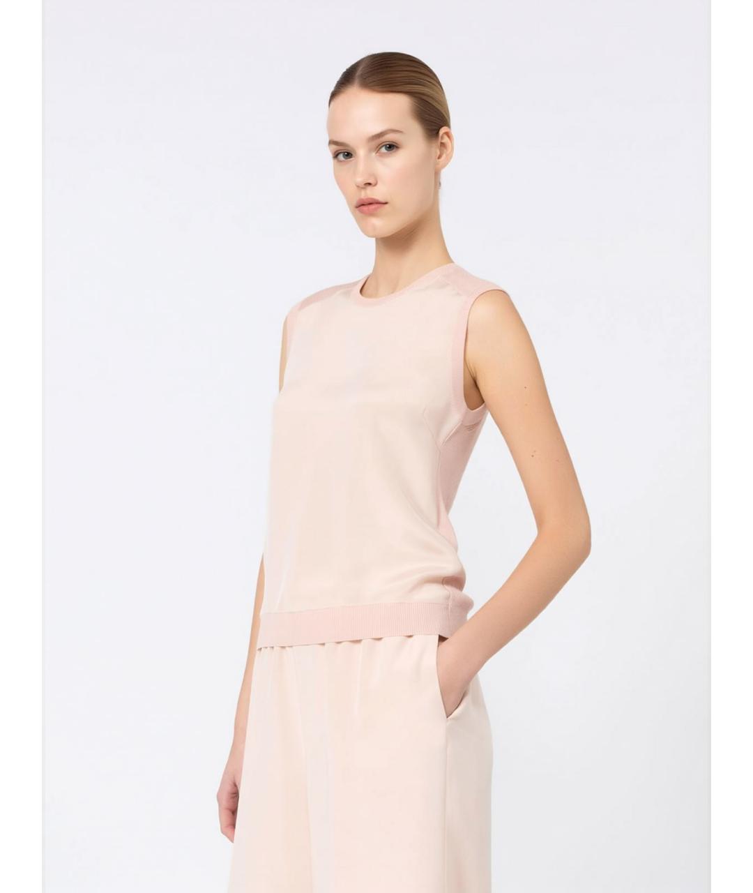 MAX MARA Розовый шелковый джемпер / свитер, фото 2