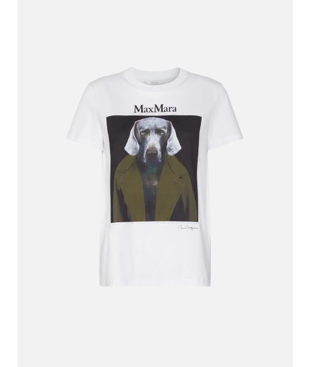 MAX MARA Белая хлопковая футболка, фото 1