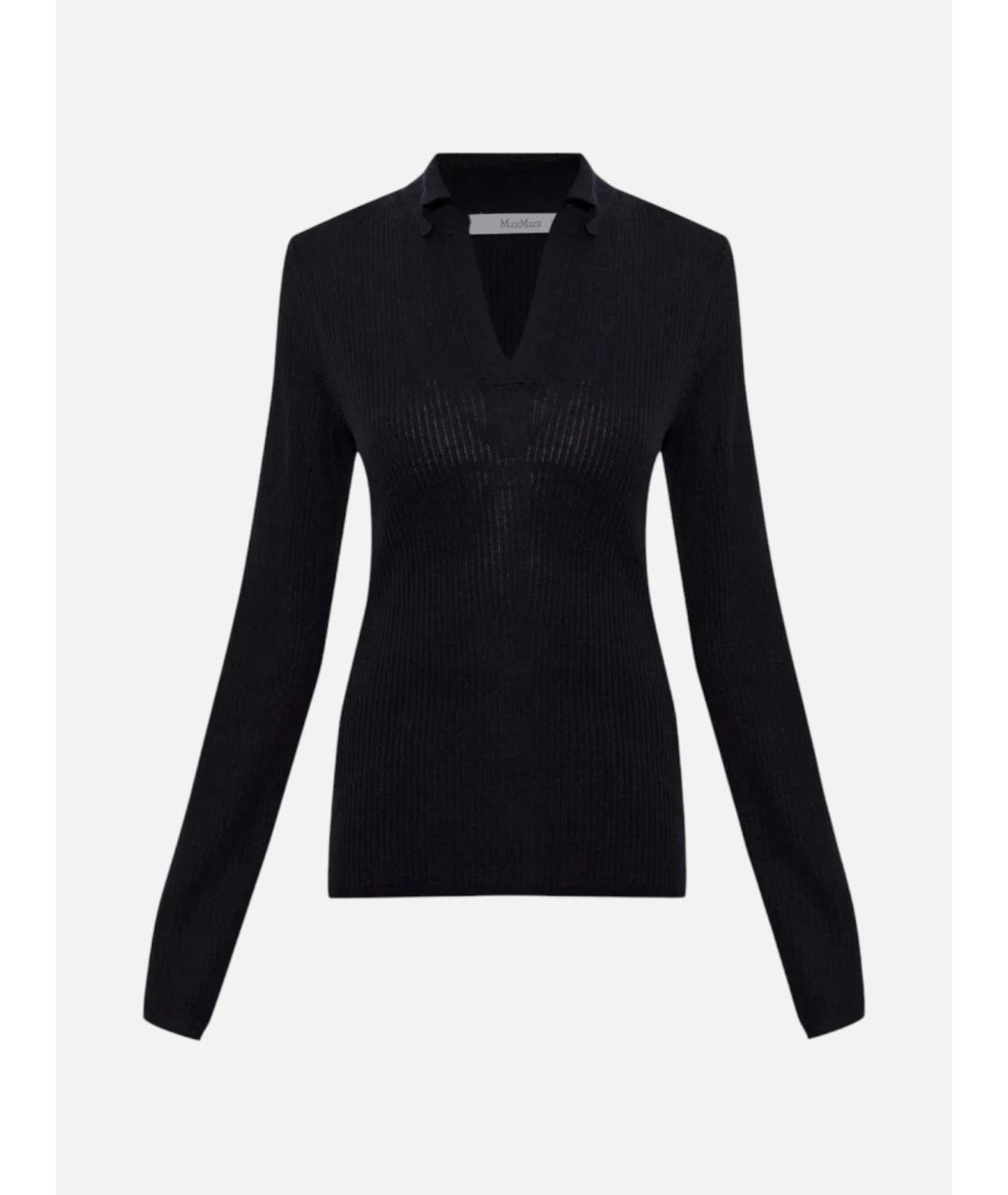 MAX MARA Черный шелковый джемпер / свитер, фото 1