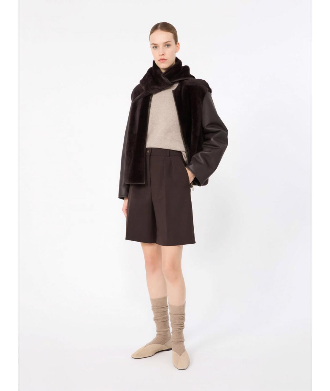 MAX MARA Коричневые шерстяные шорты, фото 2