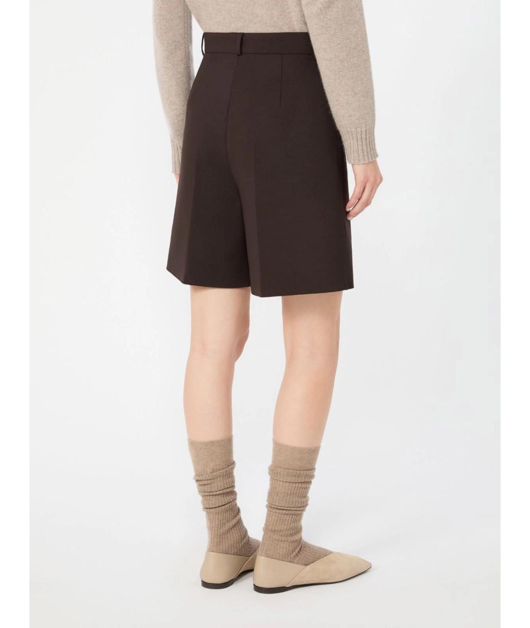 MAX MARA Коричневые шерстяные шорты, фото 4