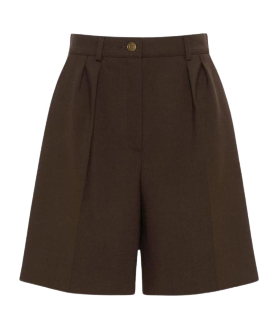 MAX MARA Коричневые шерстяные шорты, фото 1